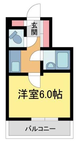 ホワイエ甲子園(1K/2階)の間取り写真