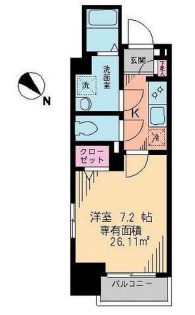 クレシア(1K/7階)の間取り写真