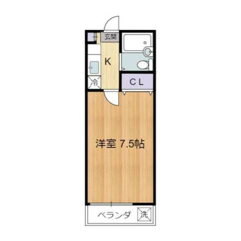 ヒルトップハイツ(1K/1階)の間取り写真