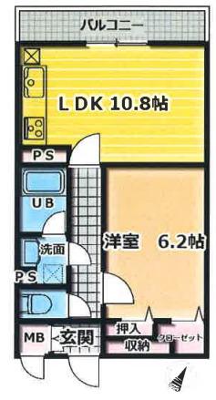 クオリアガーデン千人町(1LDK/4階)の間取り写真