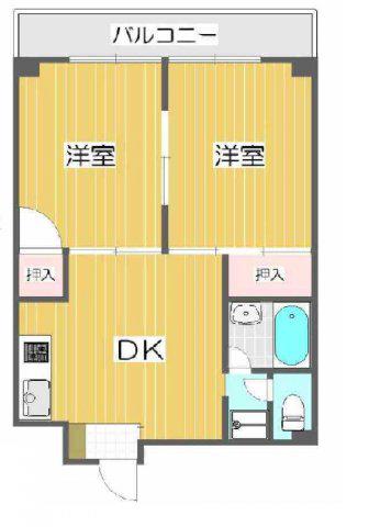 アークハイム川島(2DK/5階)の間取り写真