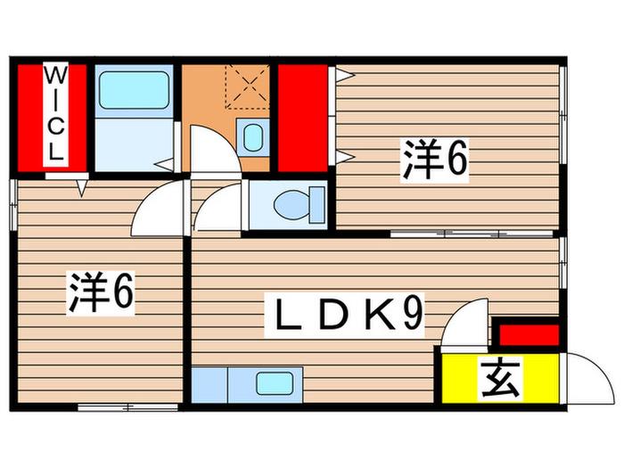 パークヒル(2LDK/1階)の間取り写真