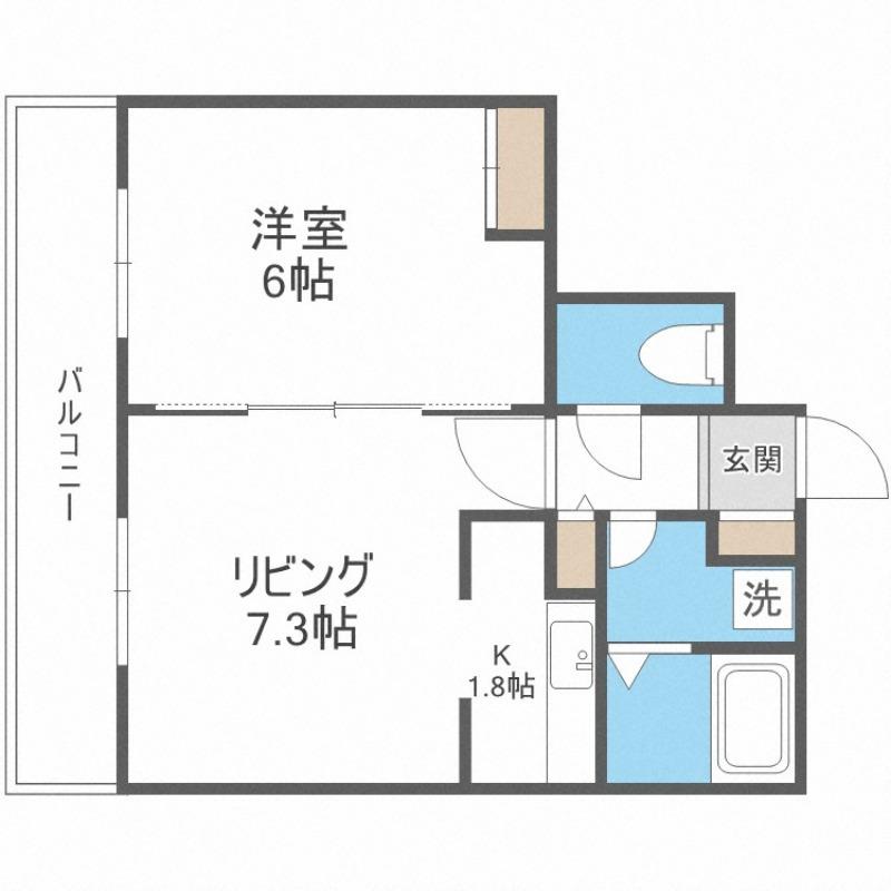 プログレス新琴似(1LDK/3階)の間取り写真