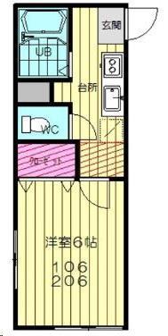 青葉ハイツ(1K/1階)の間取り写真