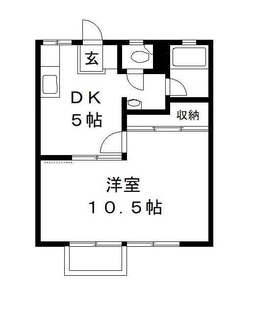小野寺ハイツB(1DK/2階)の間取り写真