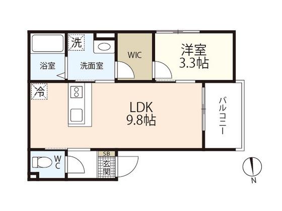 REGALE NANOKAICHI(1LDK/2階)の間取り写真