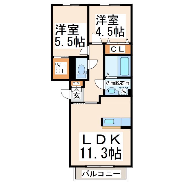 エマーブルEZU(2LDK/3階)の間取り写真