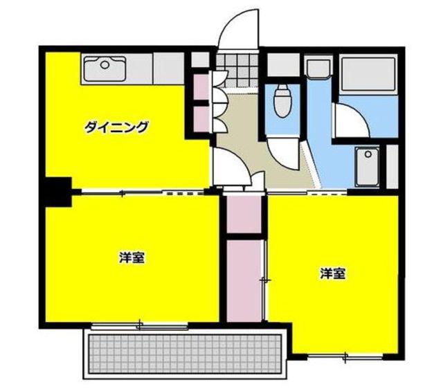 ロワール豊玉(2DK/3階)の間取り写真