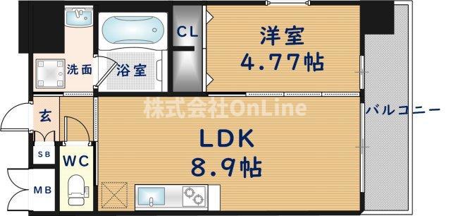 プレジオ布施ASIAN(1LDK/3階)の間取り写真