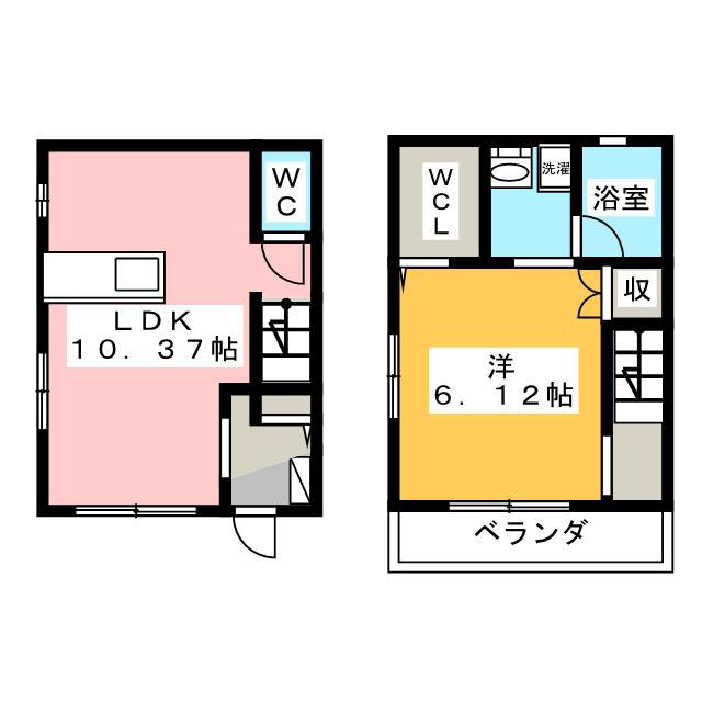 トリニティ(1LDK/2階)の間取り写真