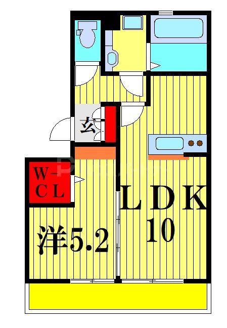 カストラム(1LDK/3階)の間取り写真