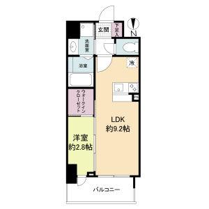 セレニテ谷町四丁目アリエ(1LDK/2階)の間取り写真