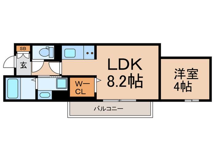 グラナーデ東新町(1LDK/2階)の間取り写真