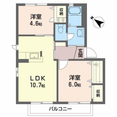 コート・アバンテA(2LDK/2階)の間取り写真