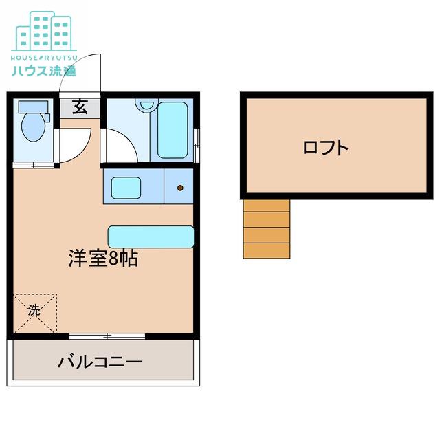 長崎大学医学部・ハイツ(ワンルーム/2階)の間取り写真