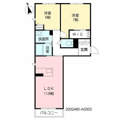 べレオTOK A棟(2LDK/2階)の間取り写真