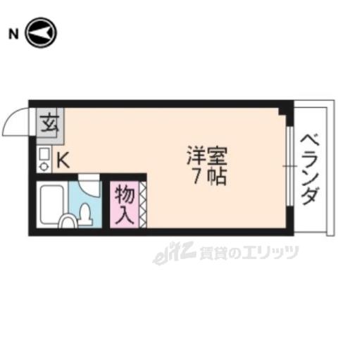 エアリアル太秦(ワンルーム/3階)の間取り写真