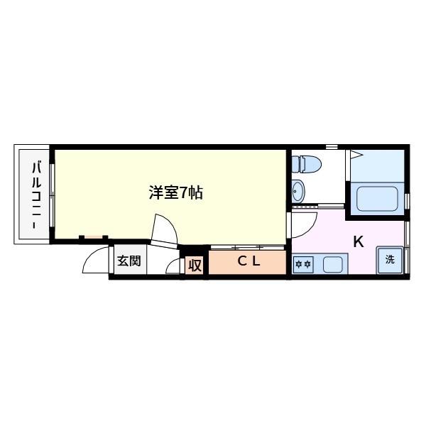 カルチェ北綾瀬(1K/1階)の間取り写真