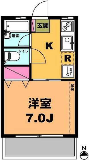 月村マンション4(1K/1階)の間取り写真