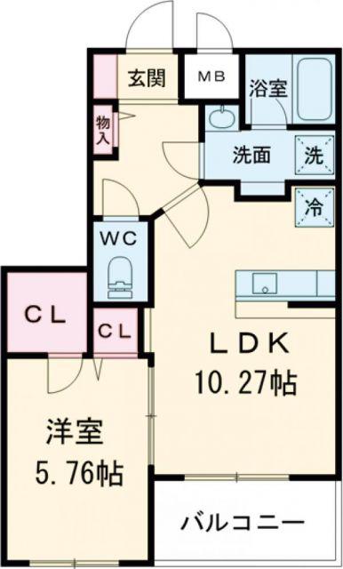SKYWARD MOUNTAIN RESIDENCEスカイワードマウ(1LDK/2階)の間取り写真