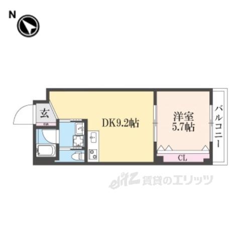 ソフィア墨染駅前(1DK/2階)の間取り写真