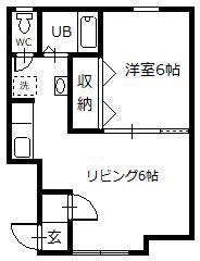 バリーベース(1LDK/2階)の間取り写真