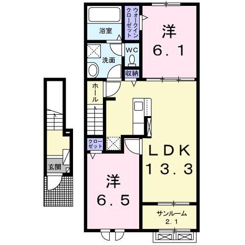 LE LIEN I(2LDK/2階)の間取り写真