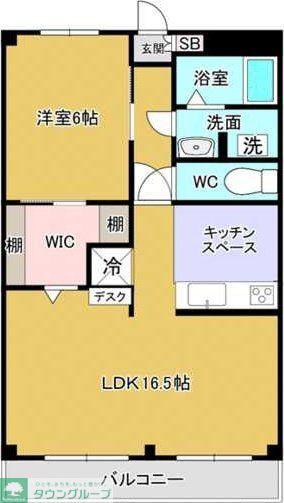 センターヴィレッジ(1LDK/2階)の間取り写真