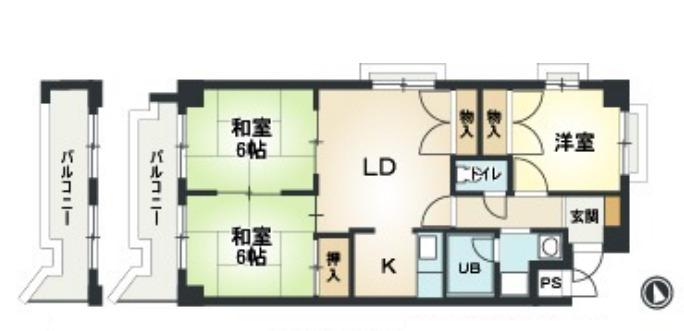 ハイツアゼリア(3LDK/2階)の間取り写真
