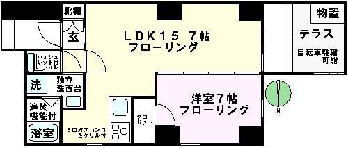 ラハイナ・ハナ(1LDK/1階)の間取り写真