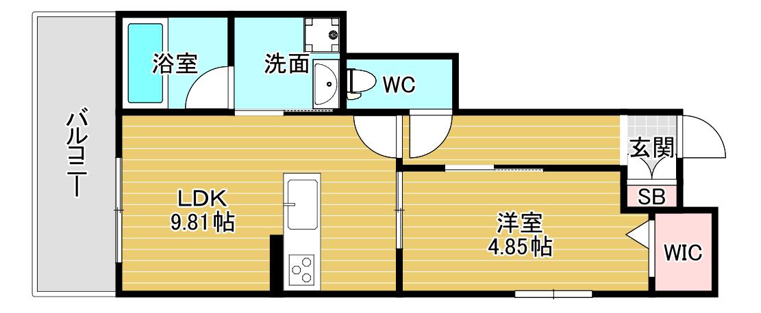シャーメゾン浄(1LDK/2階)の間取り写真