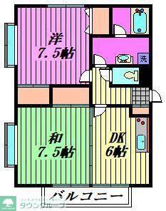 ツインズキャビン(2DK/3階)の間取り写真