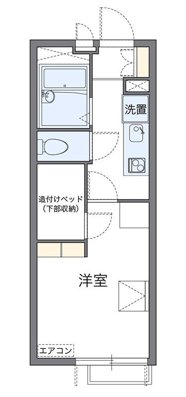 ダックス(1K/3階)の間取り写真