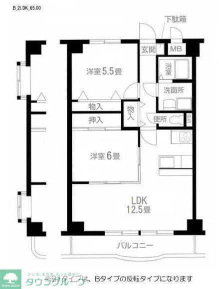 サンモール中川(2LDK/4階)の間取り写真