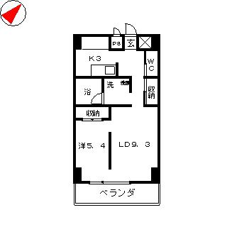 LIBERAL(1LDK/5階)の間取り写真