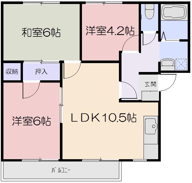 グランメゾンB(3LDK/2階)の間取り写真