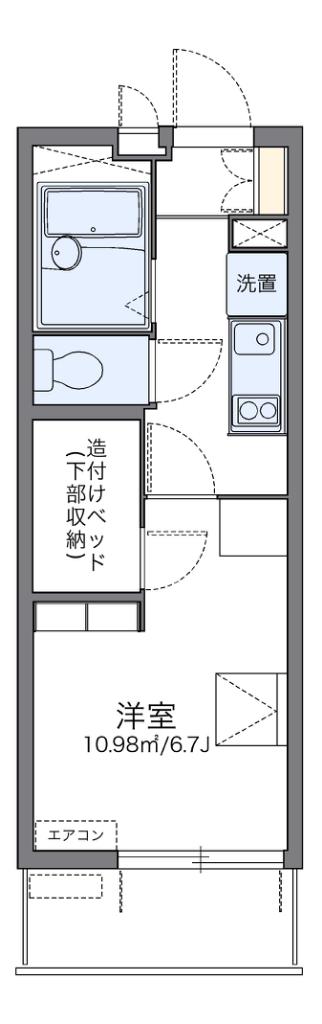 レオパレスおおさか御崎II(1K/4階)の間取り写真