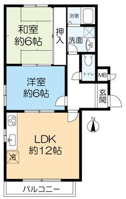 メゾンウエダ(2LDK/2階)の間取り写真