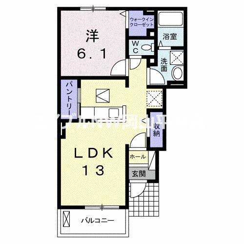 コリーヌ サンヨー(1LDK/1階)の間取り写真
