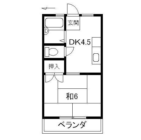 メゾン広田(1DK/2階)の間取り写真