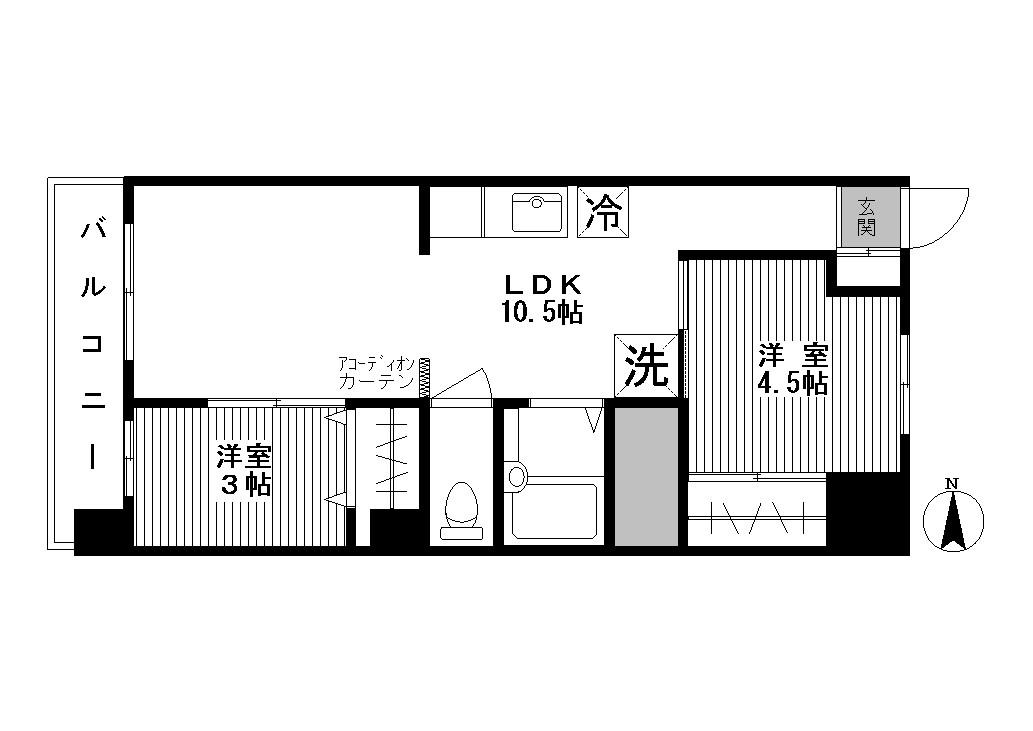 大山ローヤルコーポ(2LDK/3階)の間取り写真