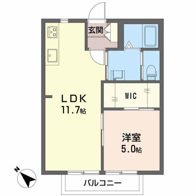 エクセルヴィレッジ(1LDK/2階)の間取り写真