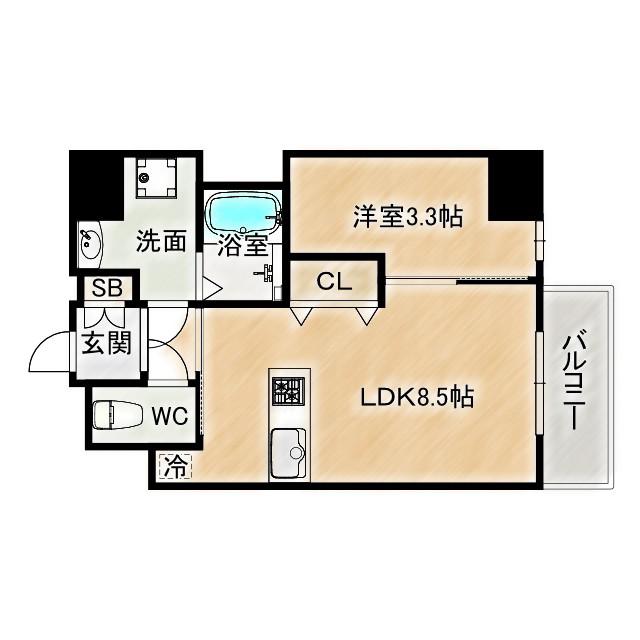 ARTIZA京橋ウエスト(1LDK/2階)の間取り写真