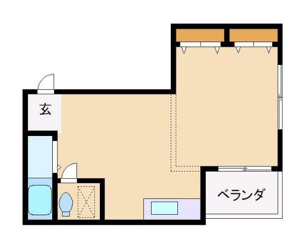 サウスコーポ(1DK/5階)の間取り写真
