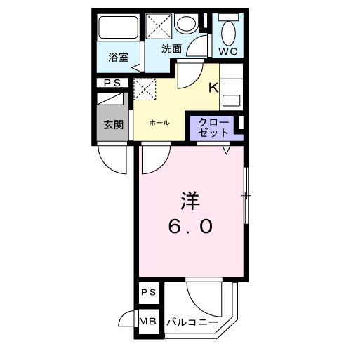 フィオーレ(1K/3階)の間取り写真