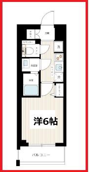 アゼスト青砥(1K/6階)の間取り写真