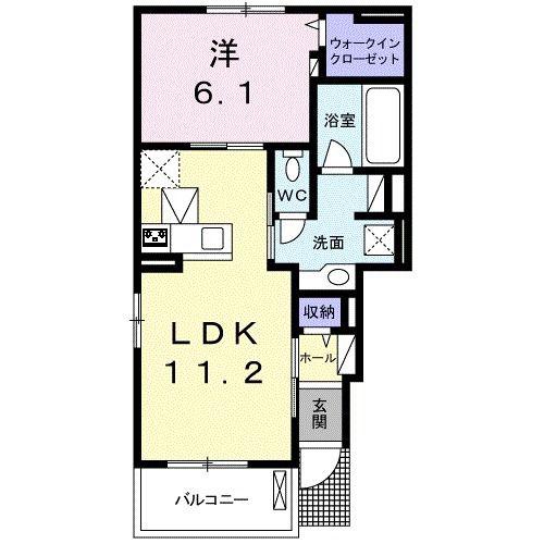 シェル・ルミエール(1LDK/1階)の間取り写真
