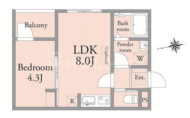 アーベインテラス宝町(1LDK/2階)の間取り写真