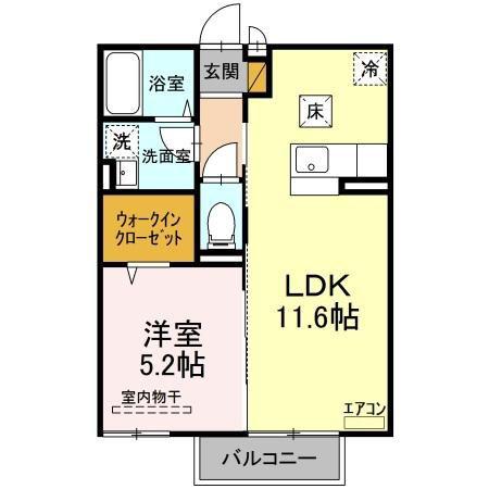 フェリーチェ(1LDK/1階)の間取り写真