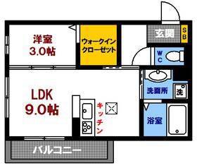ホスタ光ヶ丘(1LDK/1階)の間取り写真